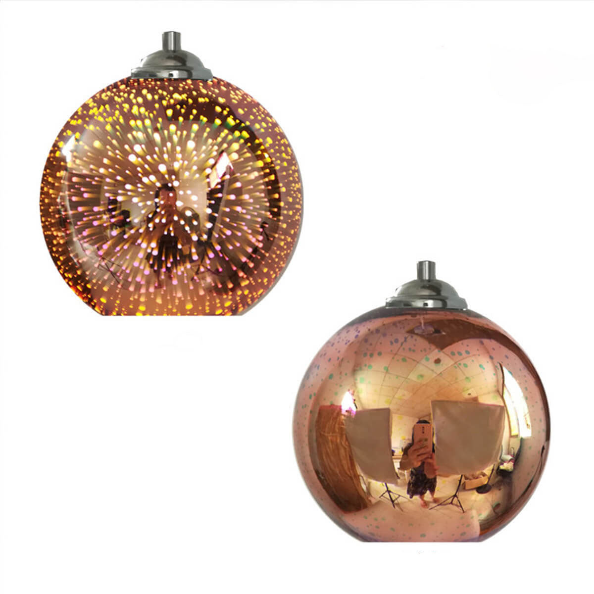 Lámpara colgante Moderne Creatieve 3D Kleurrijke Vuurwerk Glas 1-Licht Koepel