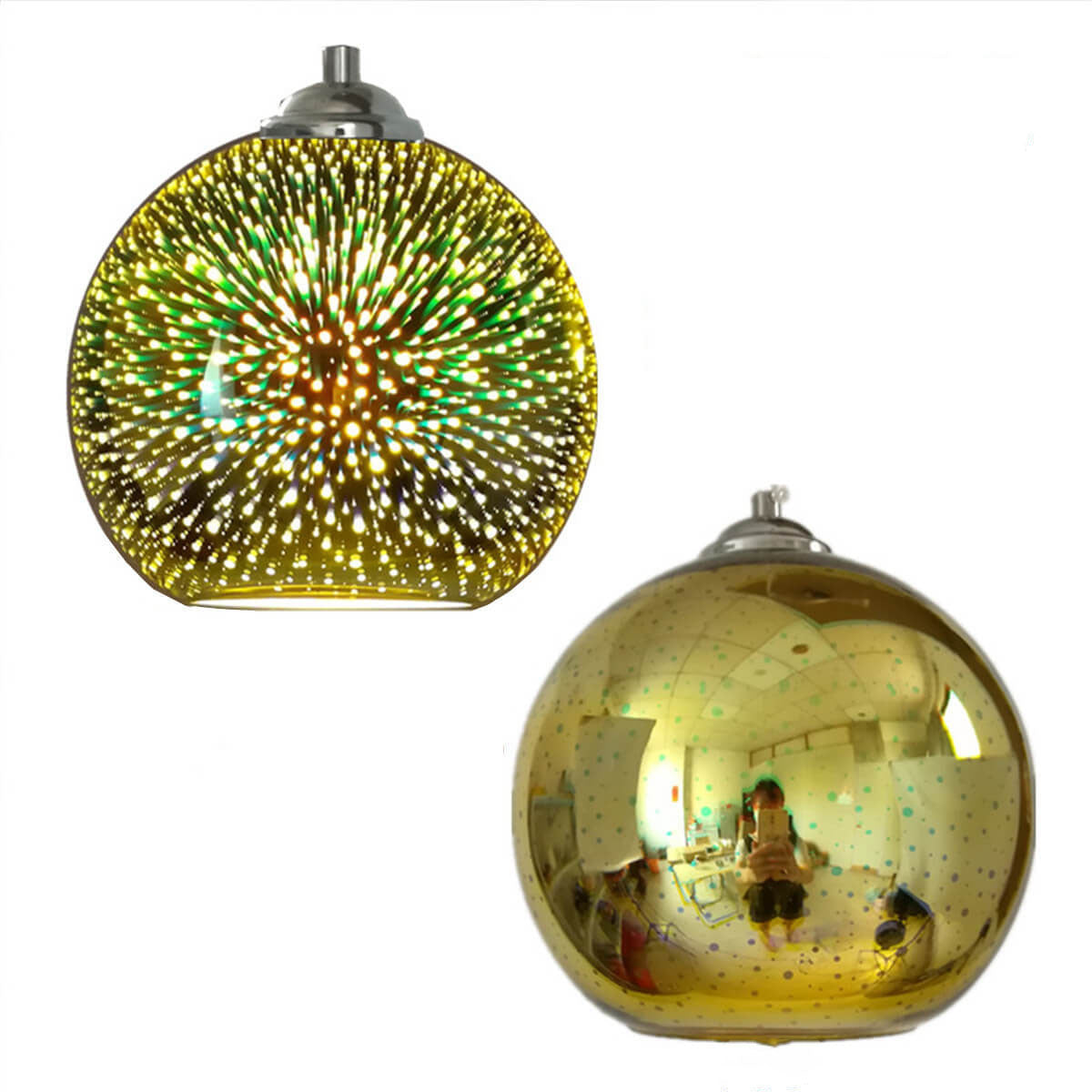 Lámpara colgante Moderne Creatieve 3D Kleurrijke Vuurwerk Glas 1-Licht Koepel