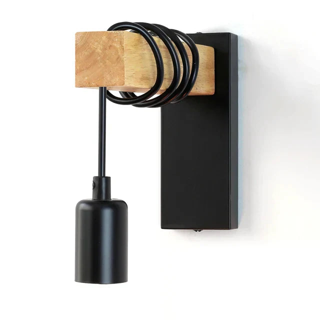 RusticBeam - Lámpara de pared Houten en IJzeren
