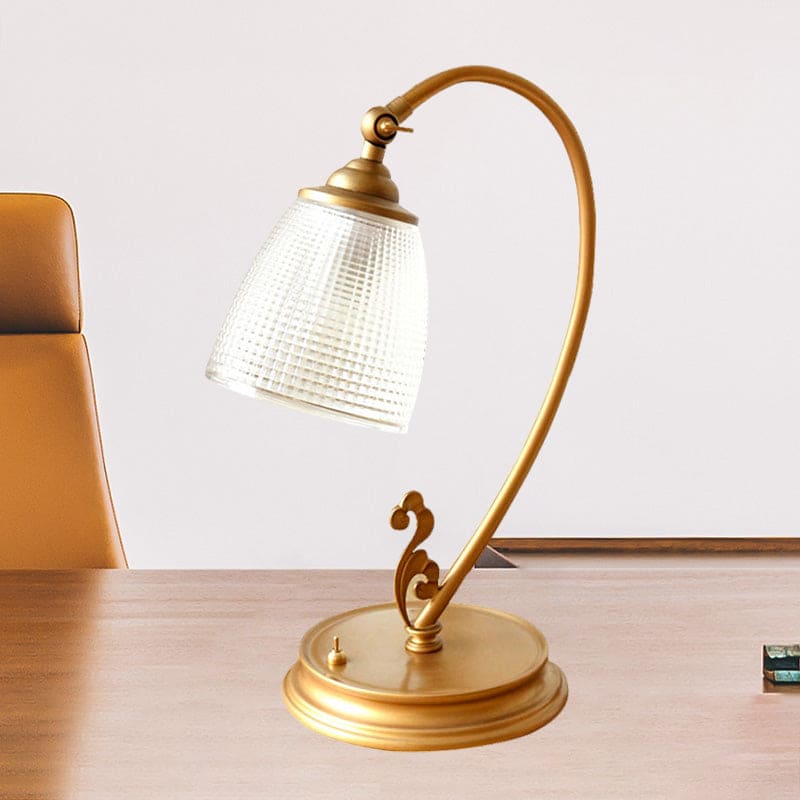 BrightLux - Lámpara de noche con metal dorado vintage