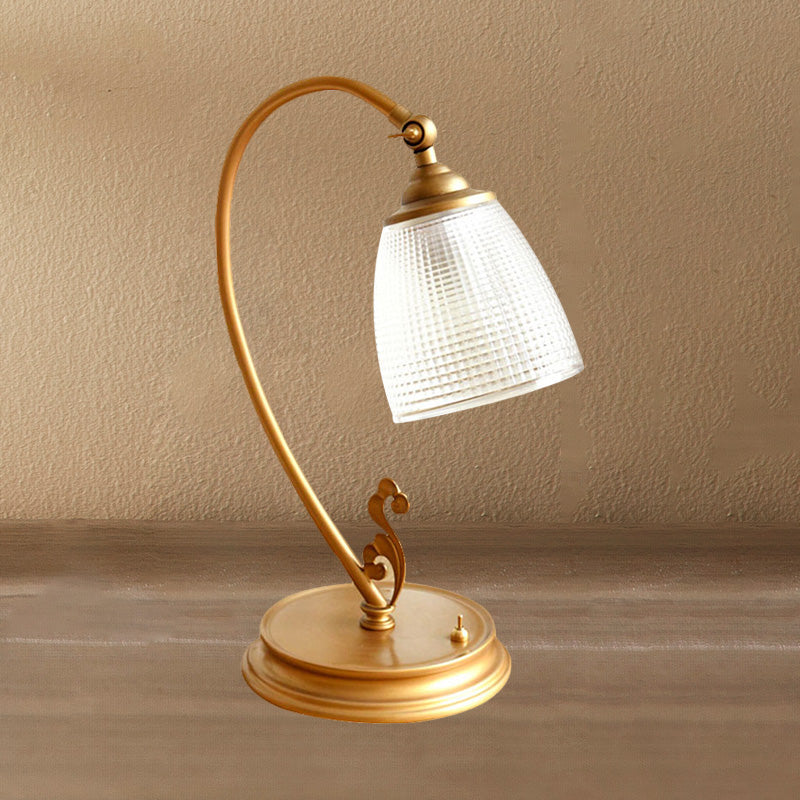 BrightLux - Lámpara de noche con metal dorado vintage