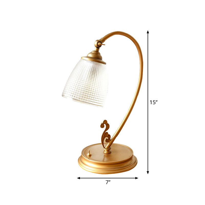 BrightLux - Lámpara de noche con metal dorado vintage