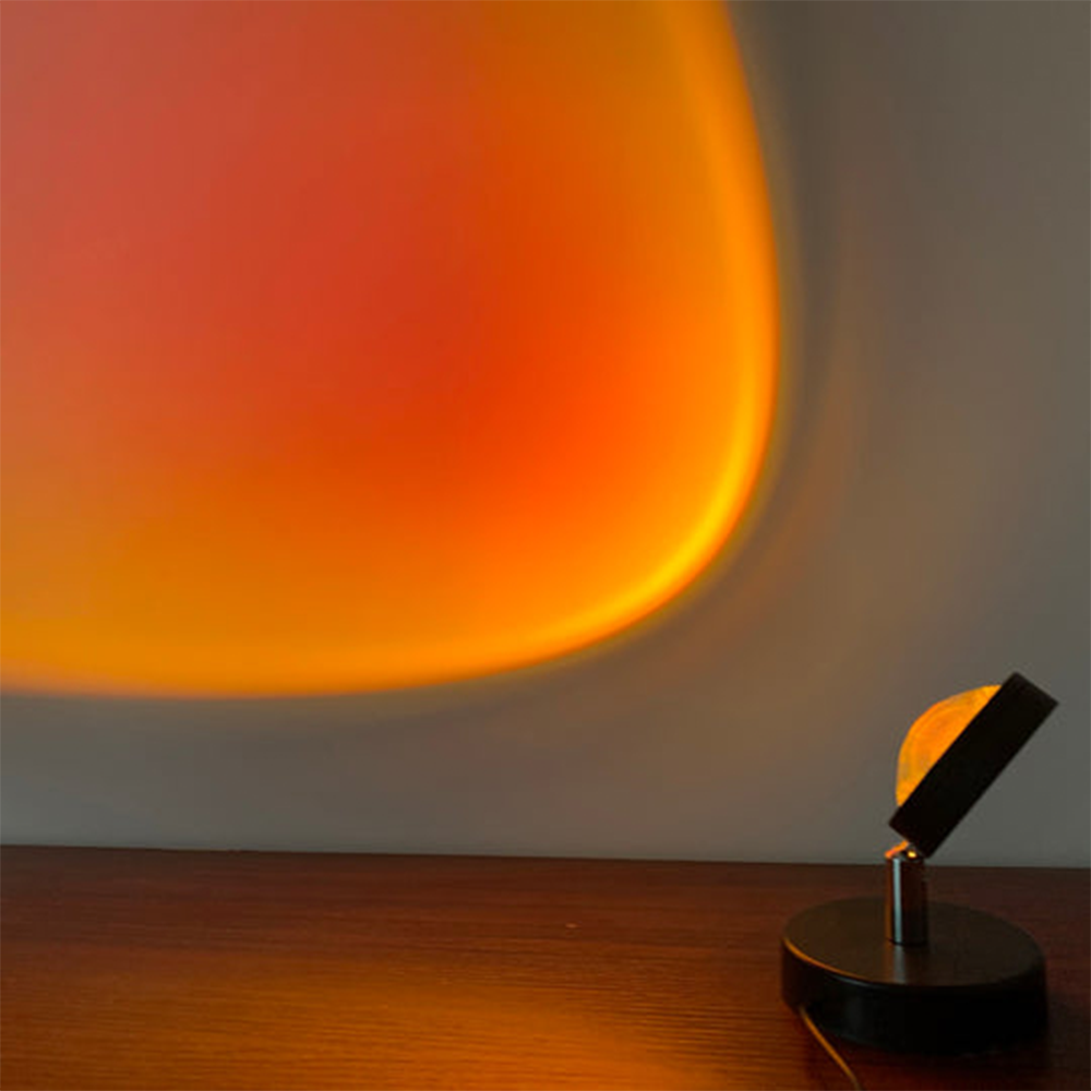 GlowBright - Lámpara de mesa retro zonsondergang