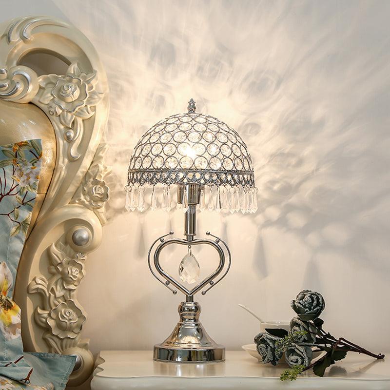 LuxiGlow - Lámpara de mesa de media esfera con Kristal Ingelegde Druppels