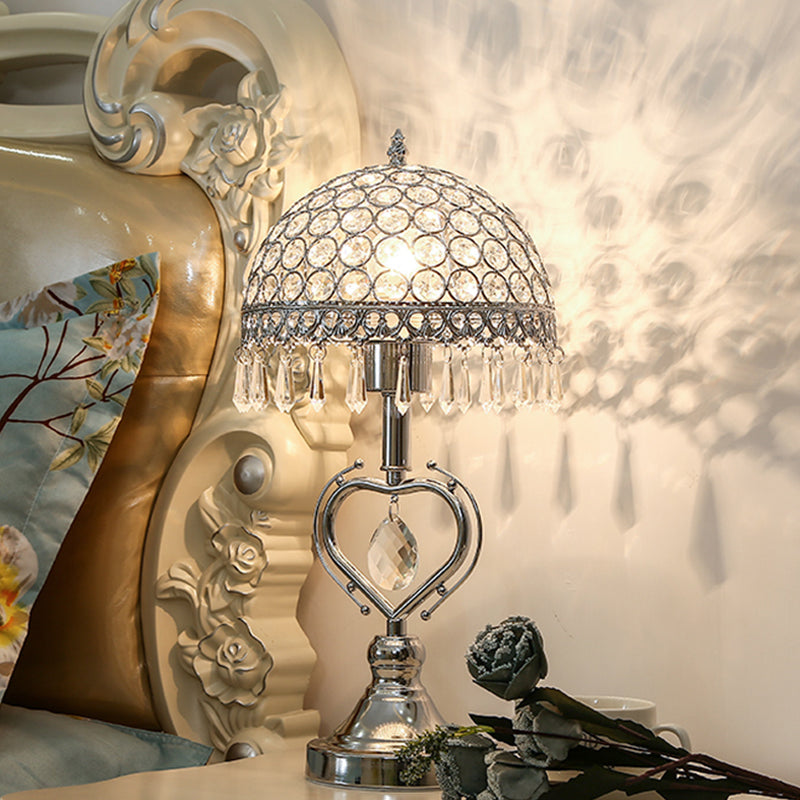 LuxiGlow - Lámpara de mesa de media esfera con Kristal Ingelegde Druppels