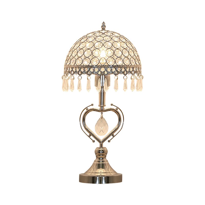 LuxiGlow - Lámpara de mesa de media esfera con Kristal Ingelegde Druppels