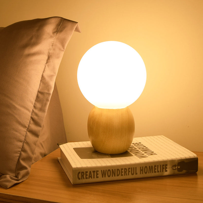 LumiOrb - Lámpara Orbs Nachtkastje con Houten Voetstuk