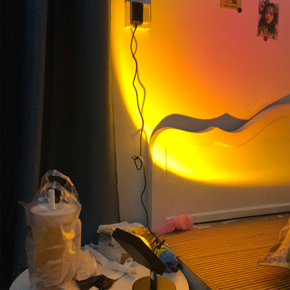 GlowBright - Lámpara de mesa retro zonsondergang