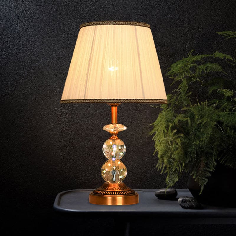 KristalGlow - Lámpara de mesa con grifos toelopende vorm y facetgeslepen kristallen bollen