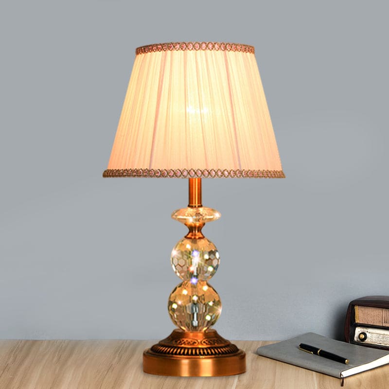 KristalGlow - Lámpara de mesa con grifos toelopende vorm y facetgeslepen kristallen bollen