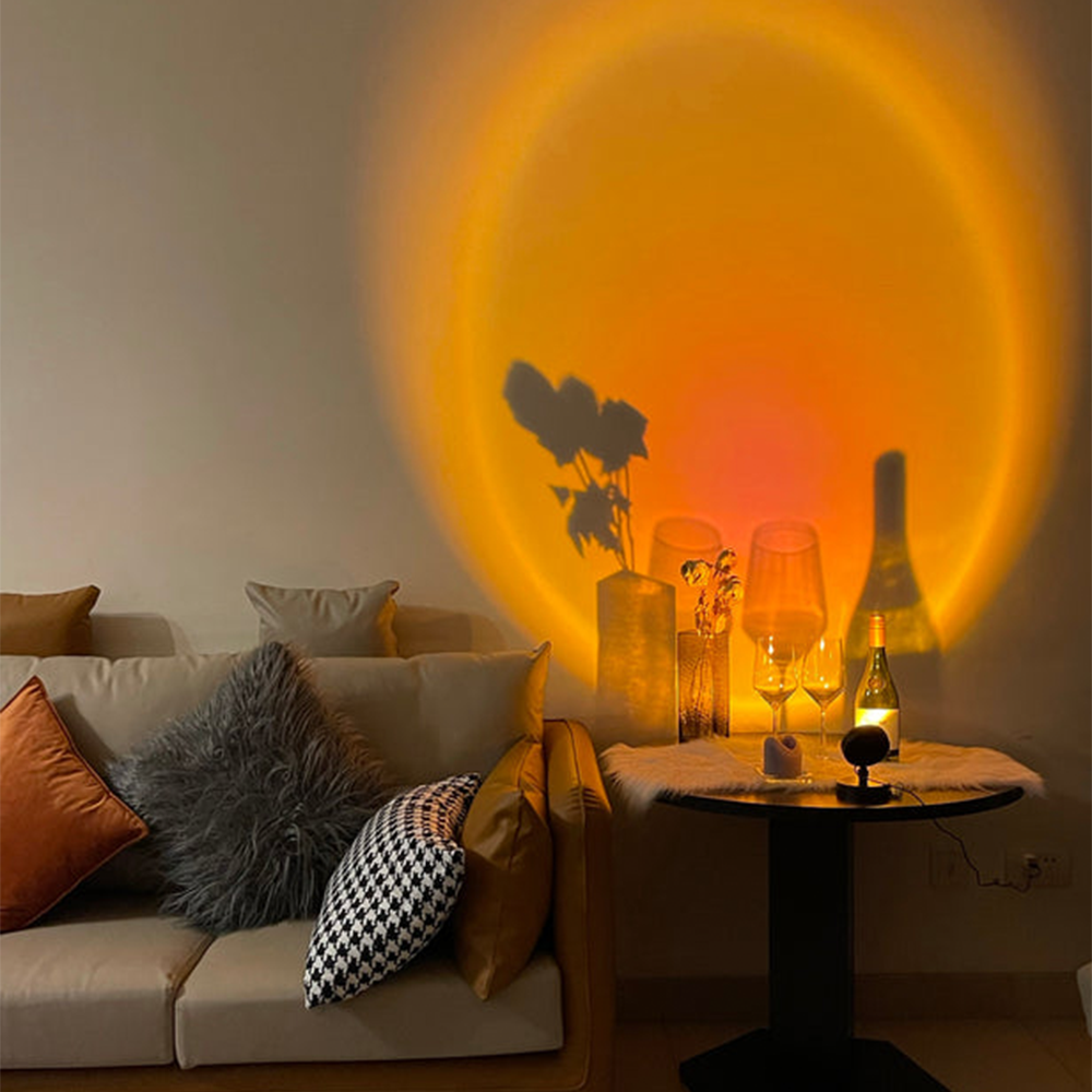 GlowBright - Lámpara de mesa retro zonsondergang