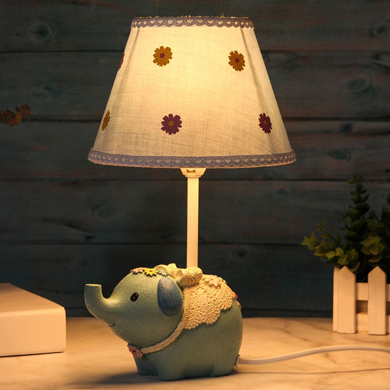LuminElephant - Tafellamp met bloemenpatroon y olifantenbasis