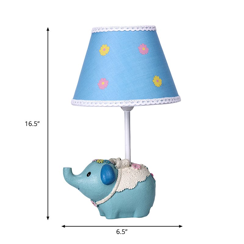 LuminElephant - Tafellamp met bloemenpatroon y olifantenbasis