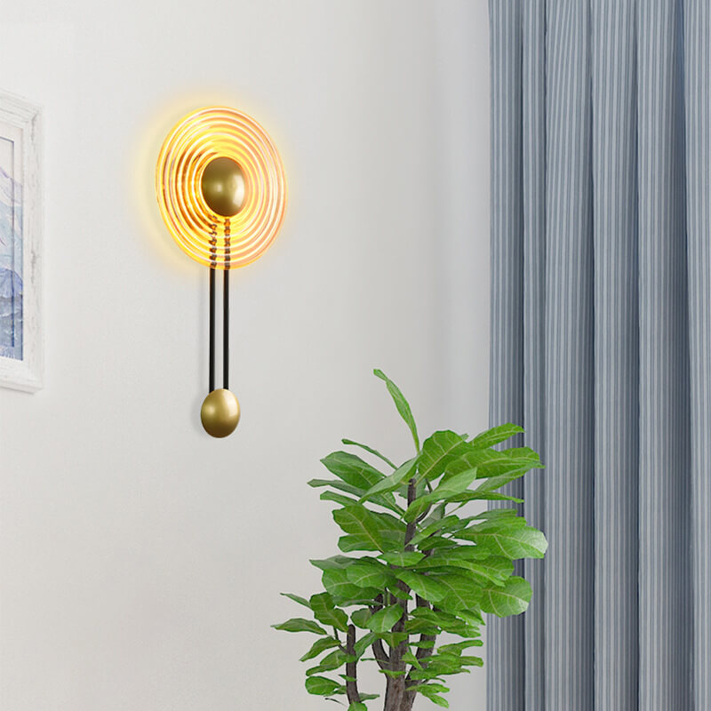 LuxLight - Moderna lámpara de pared LED circular de 1 luz con brazo