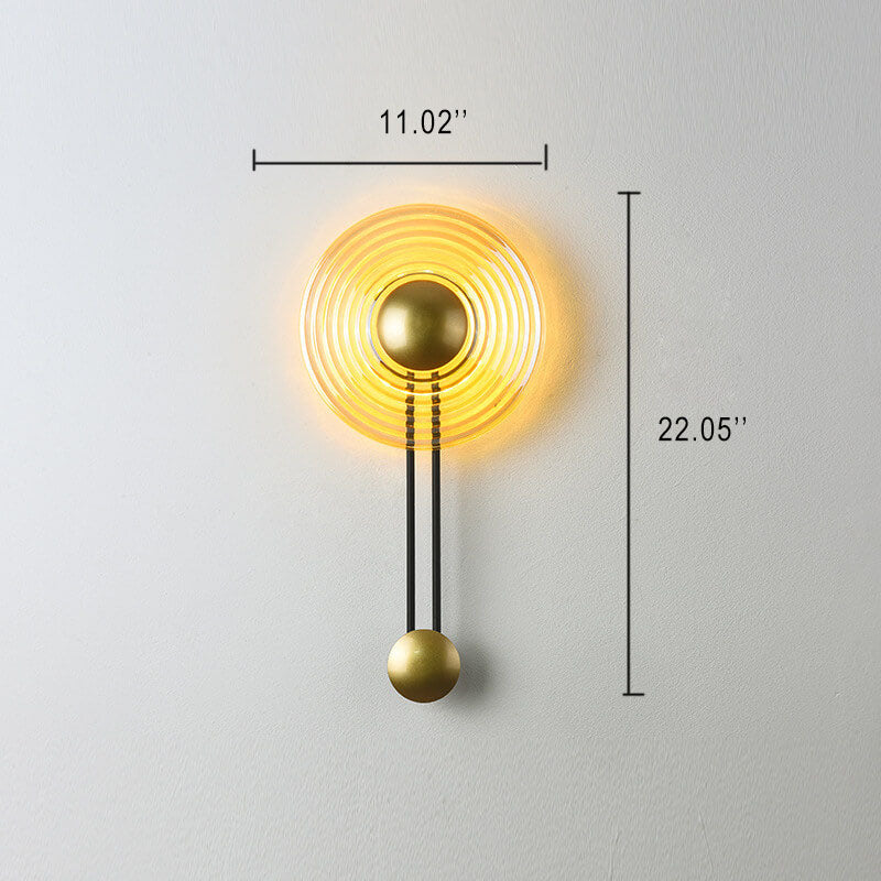 LuxLight - Moderna lámpara de pared LED circular de 1 luz con brazo
