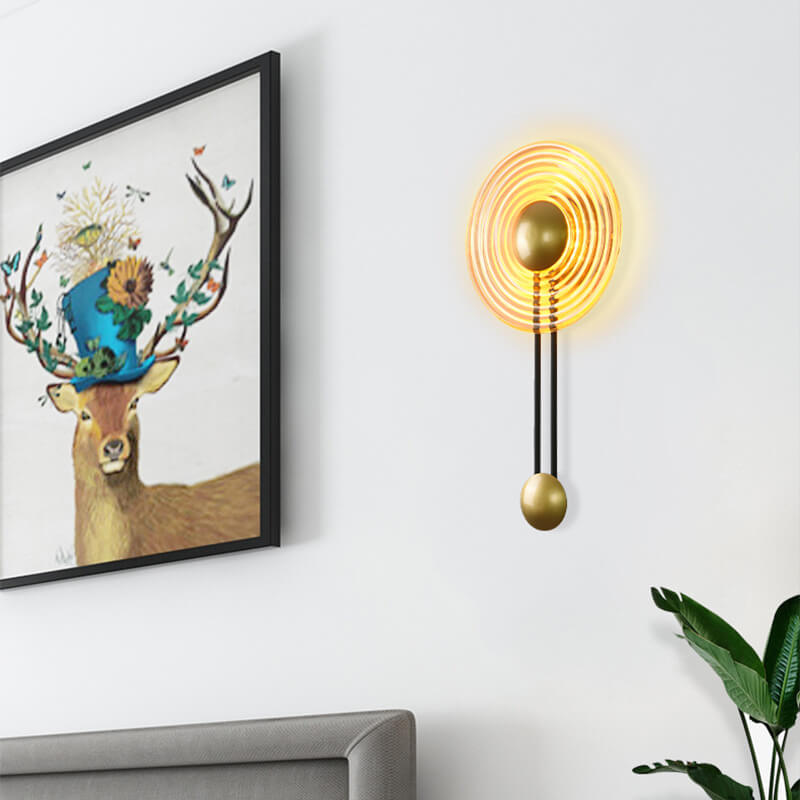 LuxLight - Moderna lámpara de pared LED circular de 1 luz con brazo
