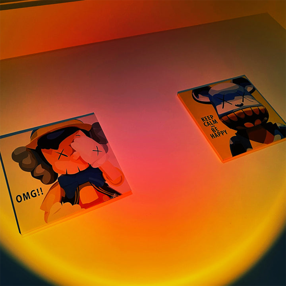 GlowBright - Lámpara de mesa retro zonsondergang
