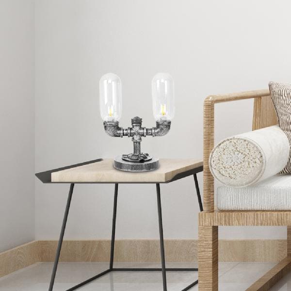 GloeiAmber - Lámpara de mesa Kapstijlheldere glassen
