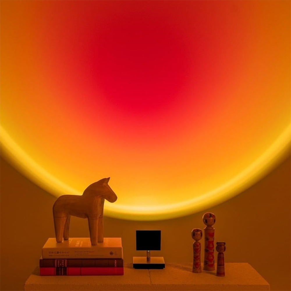 GlowBright - Lámpara de mesa retro zonsondergang
