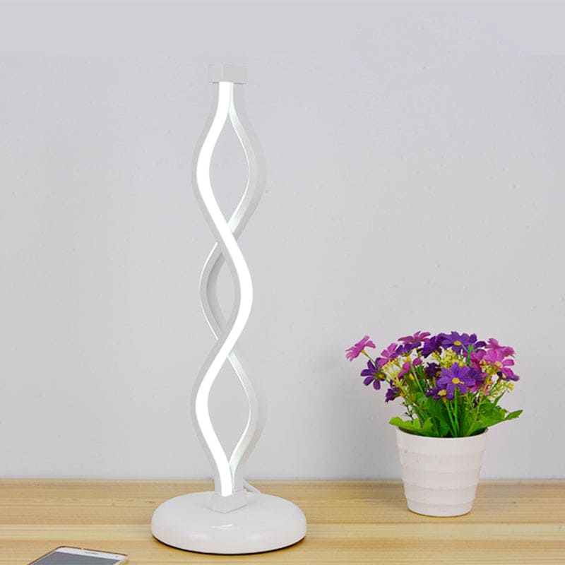 LichtElegance - Lámpara de mesa LED blanca spiraalvormige