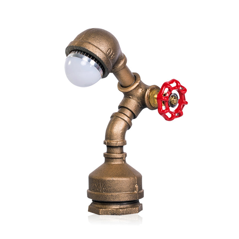 GlowBot - Steampunk Messing Robotlicht con Draaiklep Schakelaar