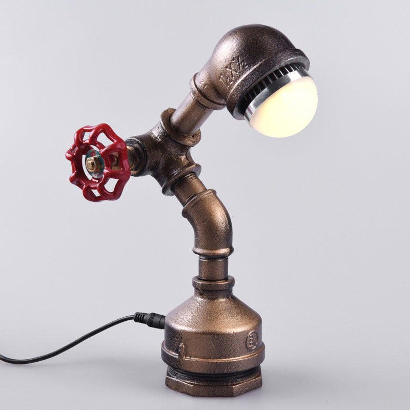 GlowBot - Steampunk Messing Robotlicht con Draaiklep Schakelaar