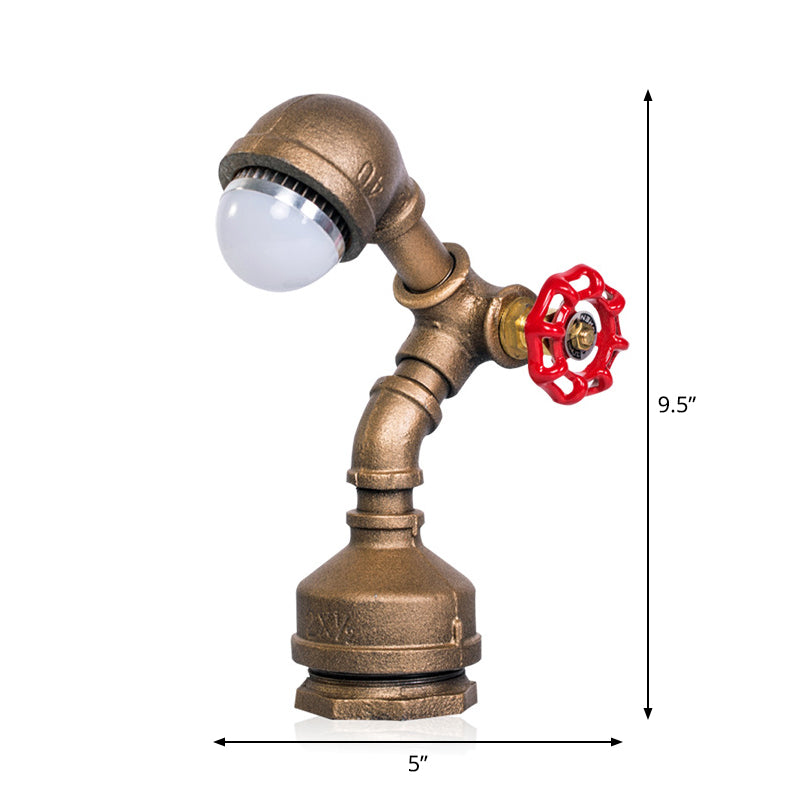 GlowBot - Steampunk Messing Robotlicht con Draaiklep Schakelaar