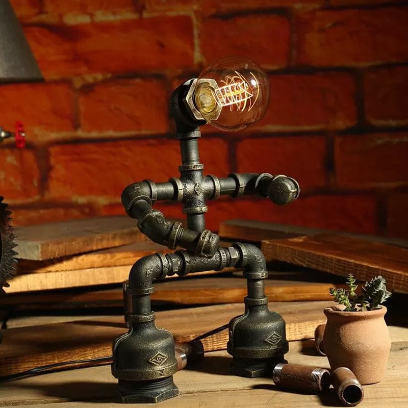 GloBots - Lámpara de mesa con robot ciberpunk