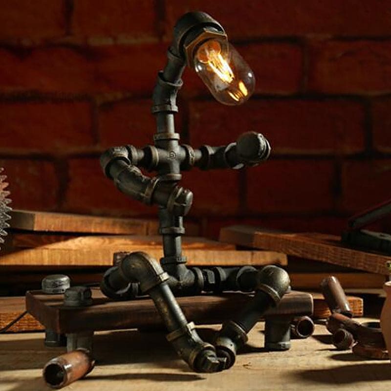 GloBots - Lámpara de mesa con robot ciberpunk