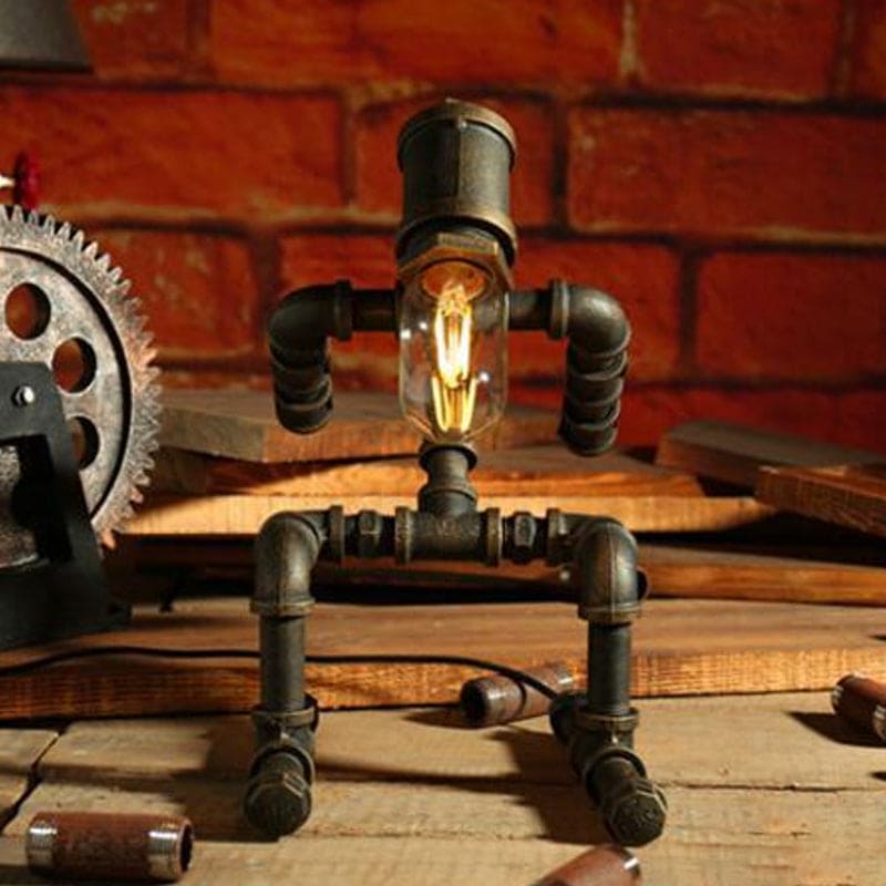 GloBots - Lámpara de mesa con robot ciberpunk