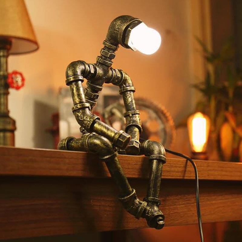 GloBots - Lámpara de mesa con robot ciberpunk