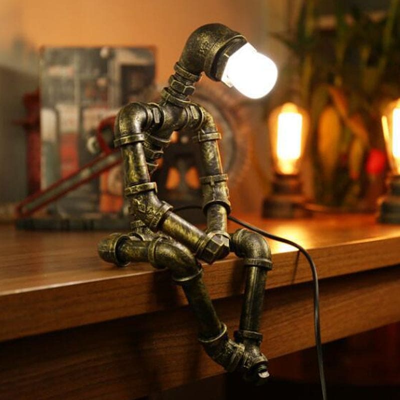 GloBots - Lámpara de mesa con robot ciberpunk