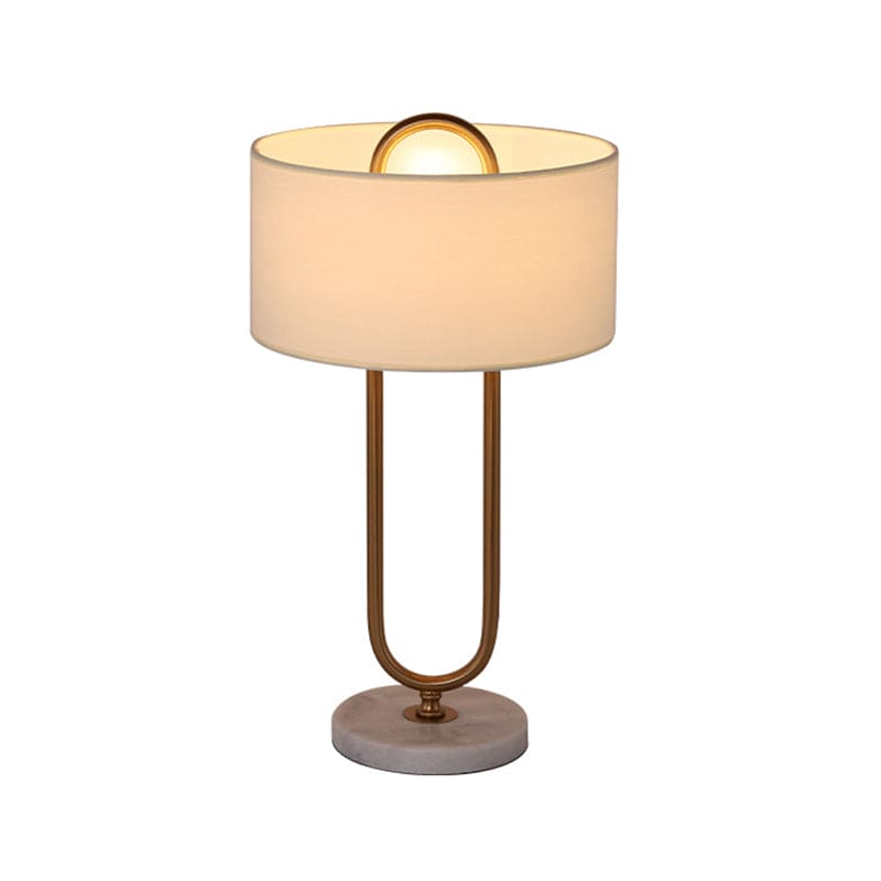 LichtAnna - Witte Trommel Nachtkastlamp con Ovaal Staander