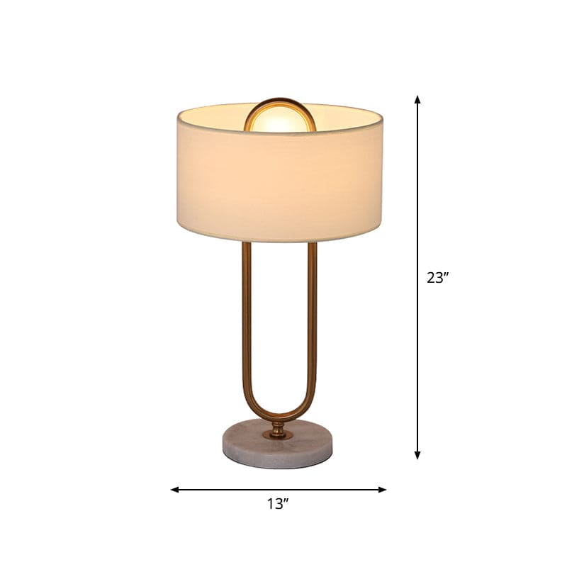 LichtAnna - Witte Trommel Nachtkastlamp con Ovaal Staander