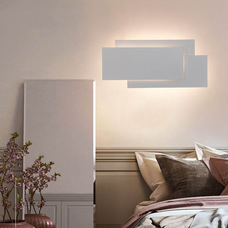 LumiNova - Minimalistische vierkante gestapelde LED-wandlamp van aluminio