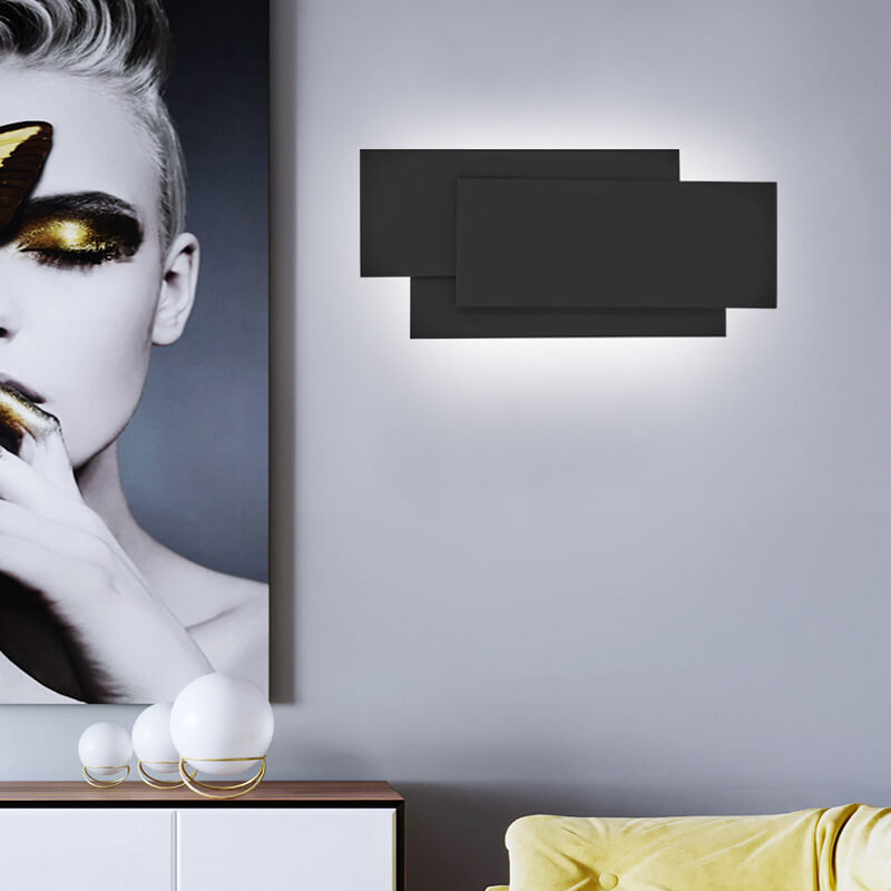 LumiNova - Minimalistische vierkante gestapelde LED-wandlamp van aluminio