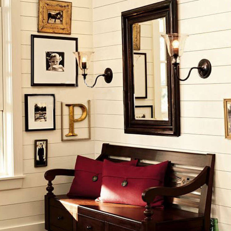 VintageGlow - Lámpara de pared industrial de estilo vintage con un soporte vidriado