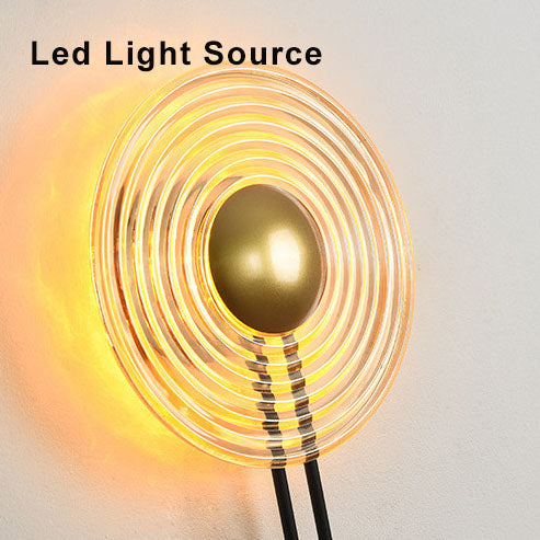 LuxLight - Moderna lámpara de pared LED circular de 1 luz con brazo
