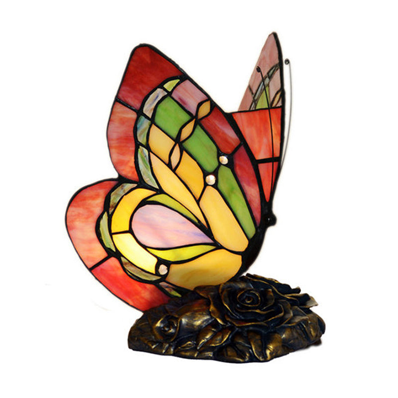 GardenGlow - Lámpara de mesa de flores victorianas con vlinder