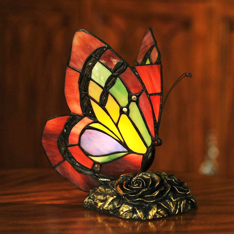GardenGlow - Lámpara de mesa de flores victorianas con vlinder