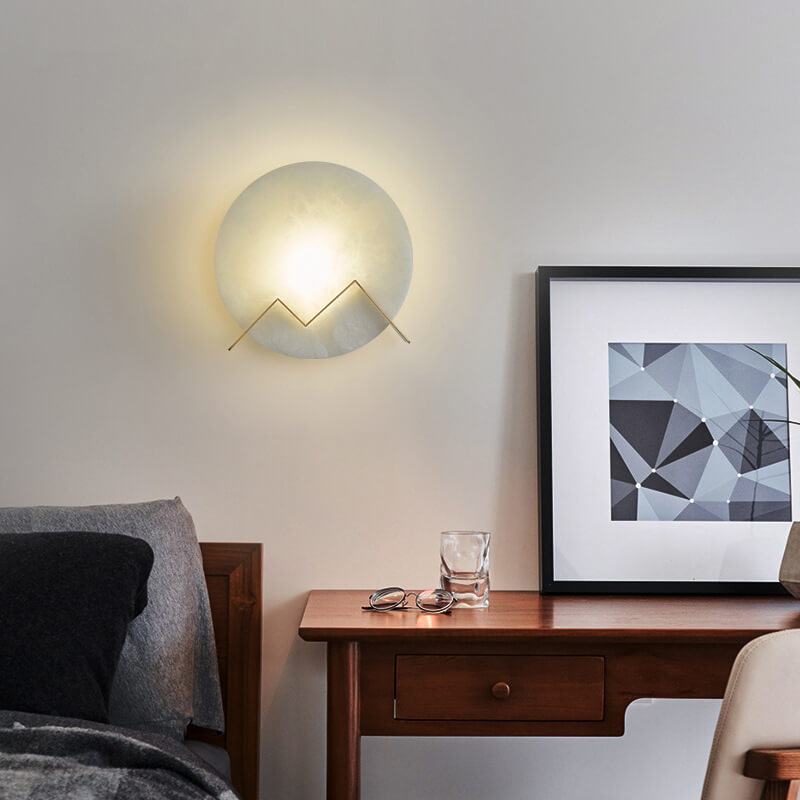 MarmerGlow - Lámpara LED circular de marmer con 1 luz