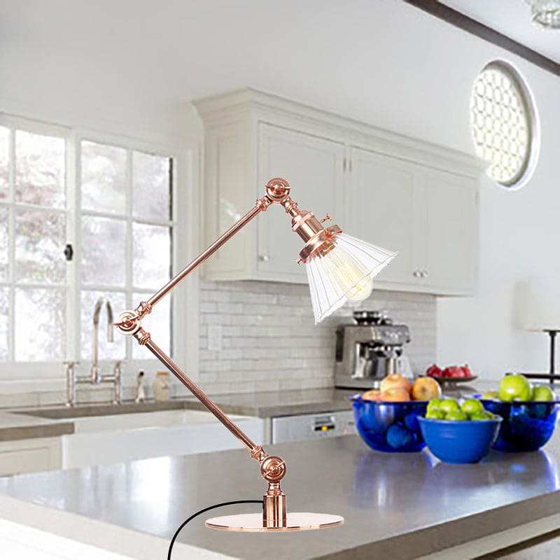 LumiClear - Kegele Lámpara de mesa de cristal transparente Elegabel