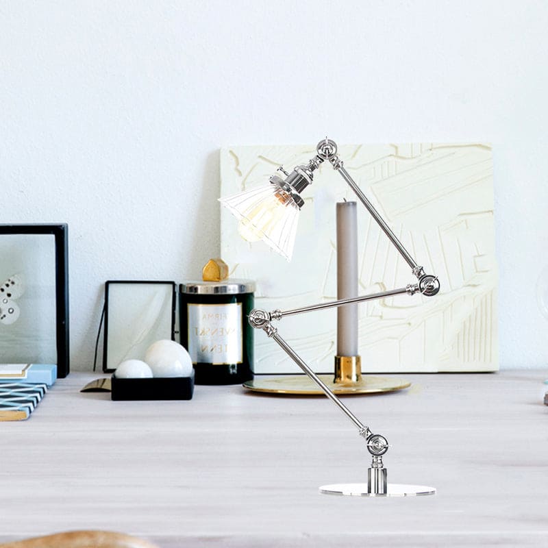 LumiClear - Kegele Lámpara de mesa de cristal transparente Elegabel