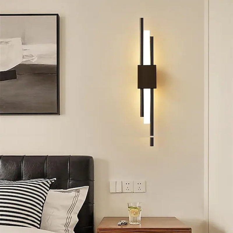 LuminArt - Lámpara de pared LED Stijlvolle Zwarte/Gouden para cámara de vídeo