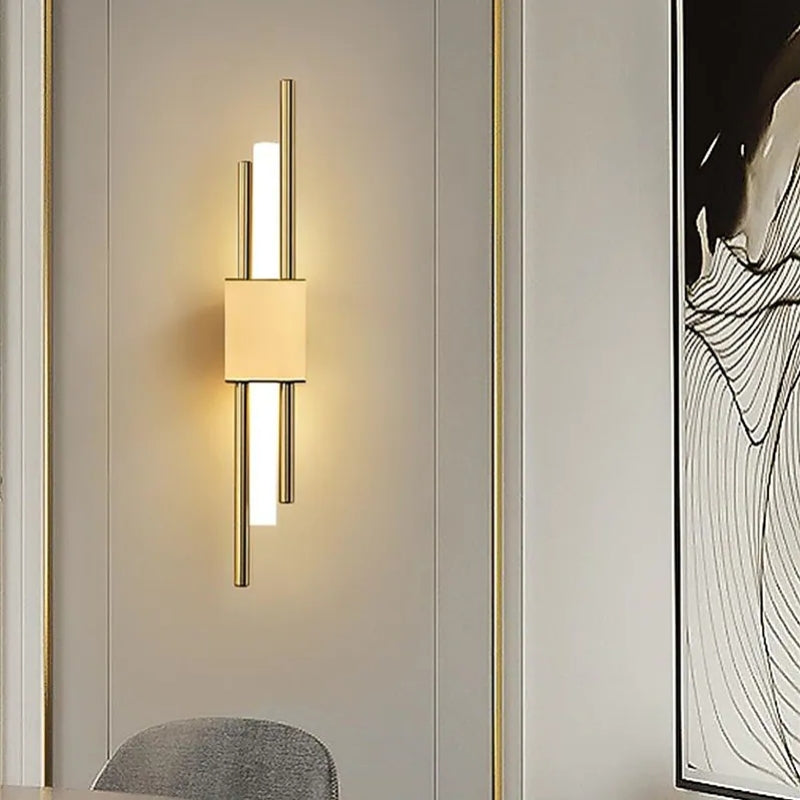LuminArt - Lámpara de pared LED Stijlvolle Zwarte/Gouden para cámara de vídeo