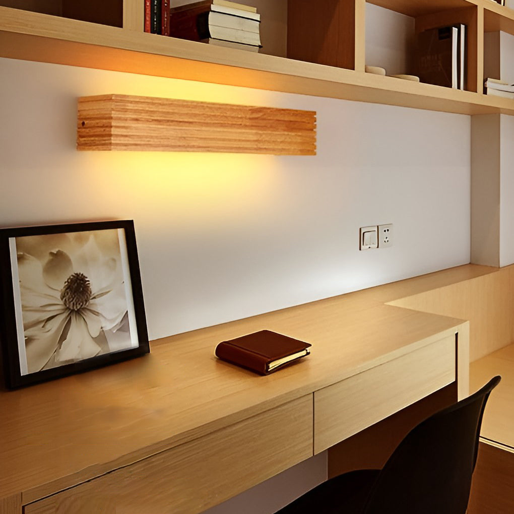 GloeiHout - Rechthoekige Waterdichte LED Nordic Wandlamp Spiegelverlichting