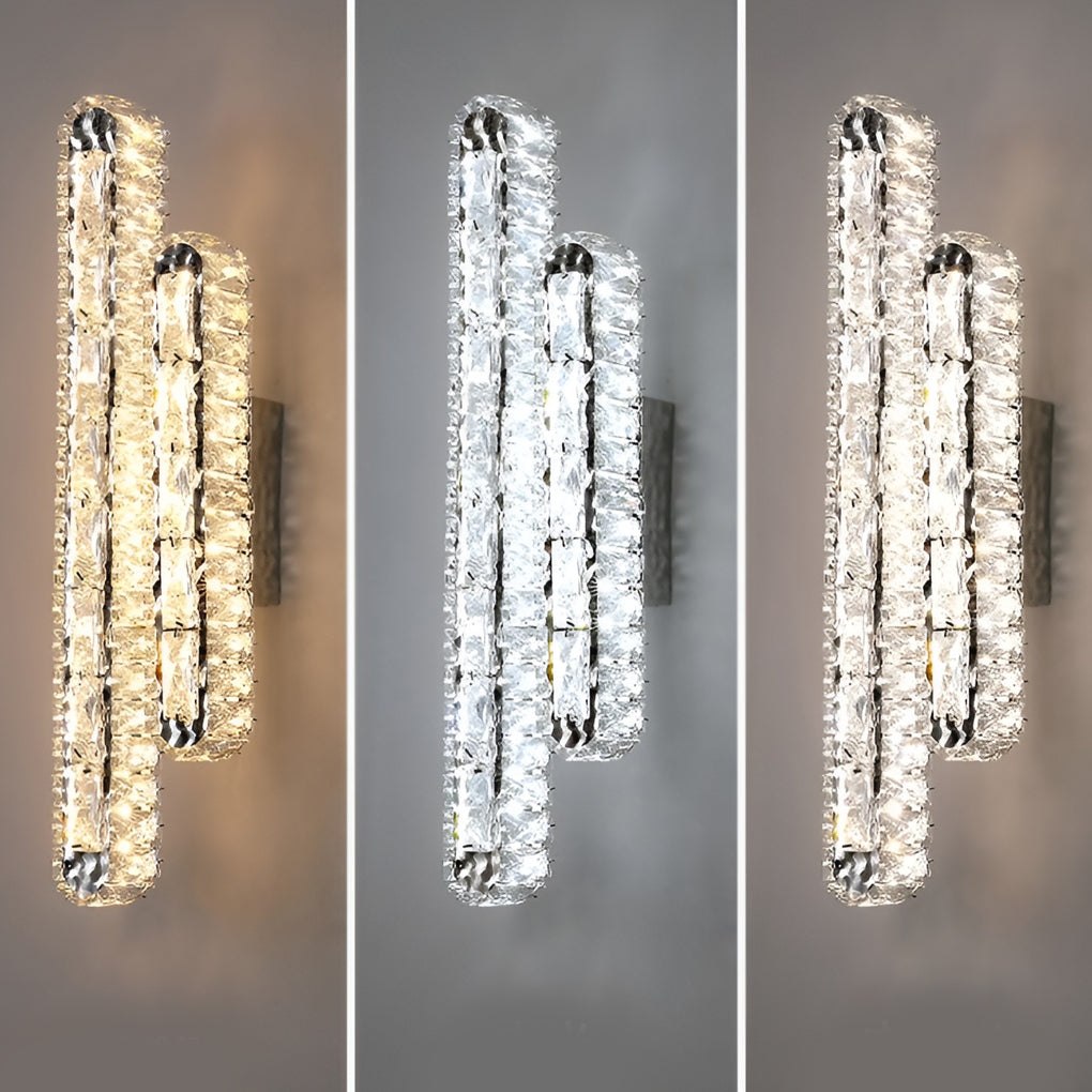 Lumina - Doble tira LED Kristallen Moderne Wandlamp con función de atenuación seca