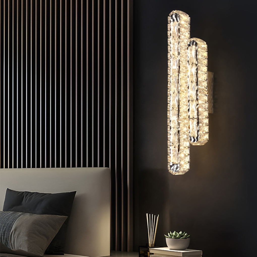 Lumina - Doble tira LED Kristallen Moderne Wandlamp con función de atenuación seca