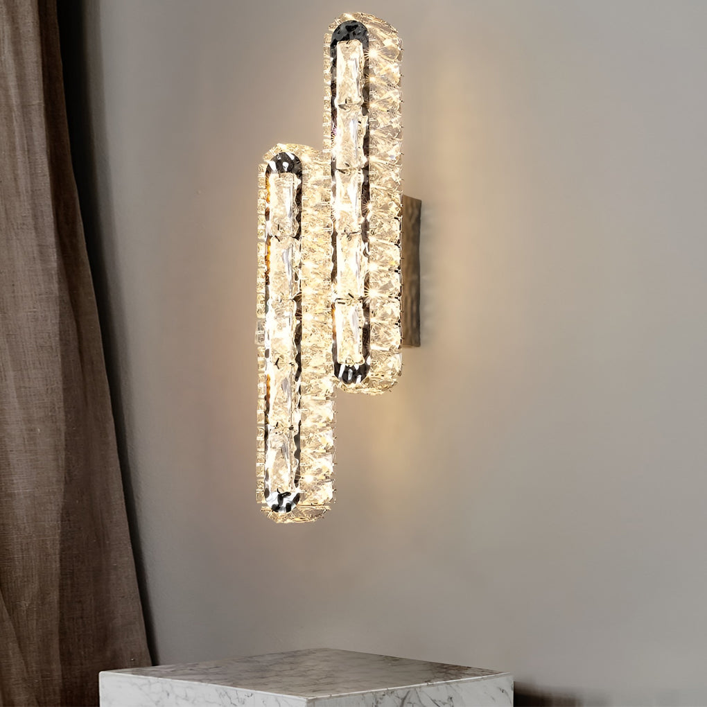 Lumina - Doble tira LED Kristallen Moderne Wandlamp con función de atenuación seca