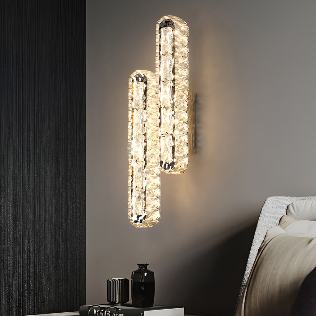 Lumina - Doble tira LED Kristallen Moderne Wandlamp con función de atenuación seca